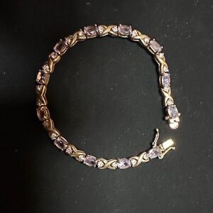 925 gold over sterling amethyst bracelet